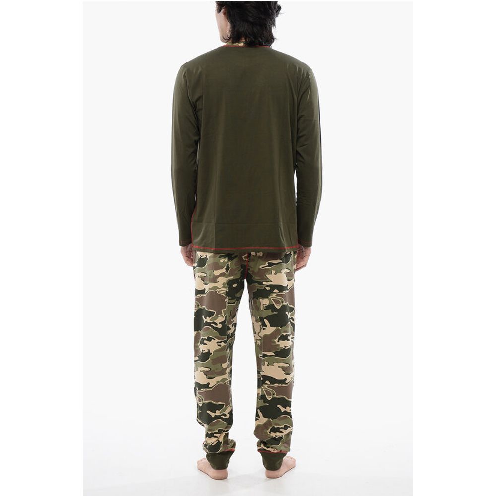 Diesel Langer Schlafanzug aus Stretch-Baumwolle UMSET-WILLIAM mit Camouflage-Pa