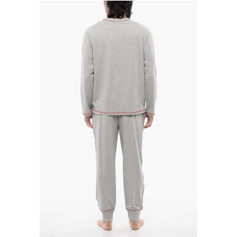 Diesel RED TAG Stretch-Baumwolle UMSET-WILLONG Langer Pyjama mit V