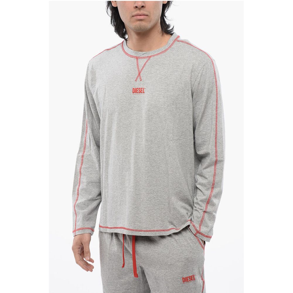 Diesel RED TAG Stretch-Baumwolle UMSET-WILLONG Langer Pyjama mit V