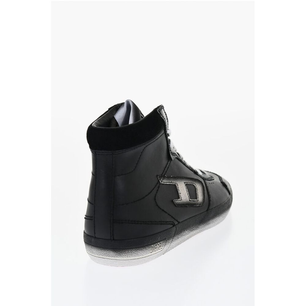 Diesel S-LEROJI High-Top Sneakers aus Leder mit verblasster Sohle