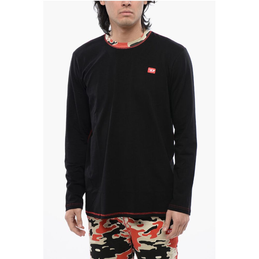 Diesel UMSET-WILLIAM Pyjama-Set aus Stretch-Baumwolle lang