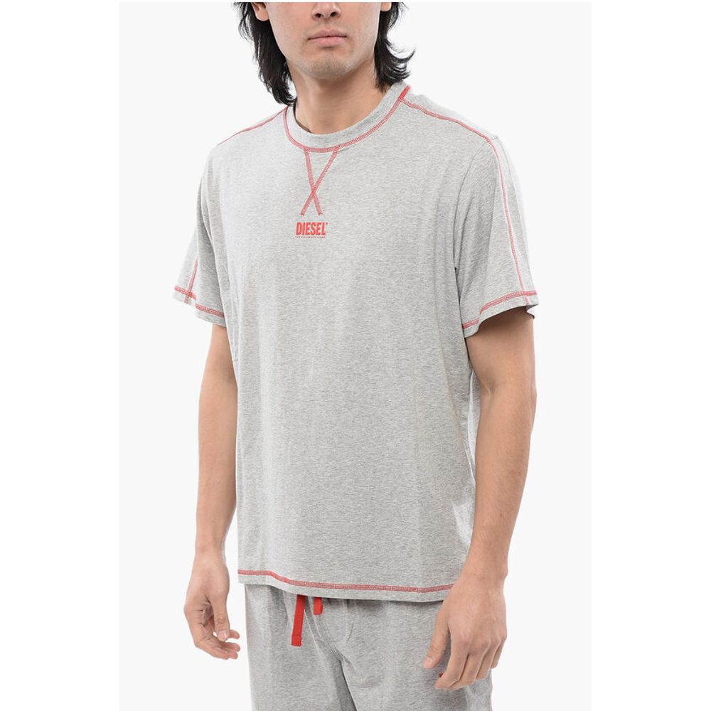 Diesel RED TAG Stretch-Baumwolle UMSET-WILORT Kurzer Pyjama mit V