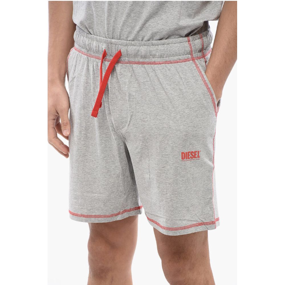 Diesel RED TAG Stretch-Baumwolle UMSET-WILORT Kurzer Pyjama mit V