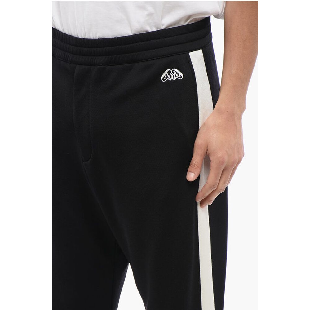 Alexander McQueen Sweatpants aus Baumwollmischgewebe mit Seitenbändern