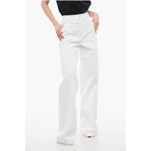 Alexander McQueen Denims mit weitem Bein und Metall-Logo