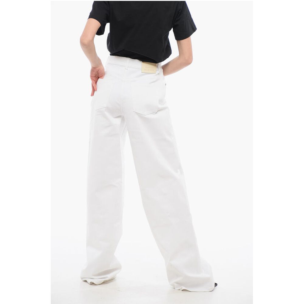 Alexander McQueen Denims mit weitem Bein und Metall-Logo