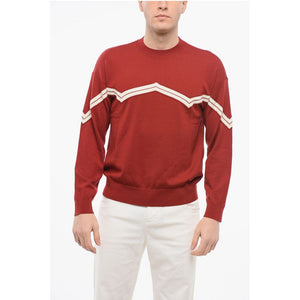 Armani EMPORIO Pullover aus Schurwolle mit Fischgrät-Stickerei