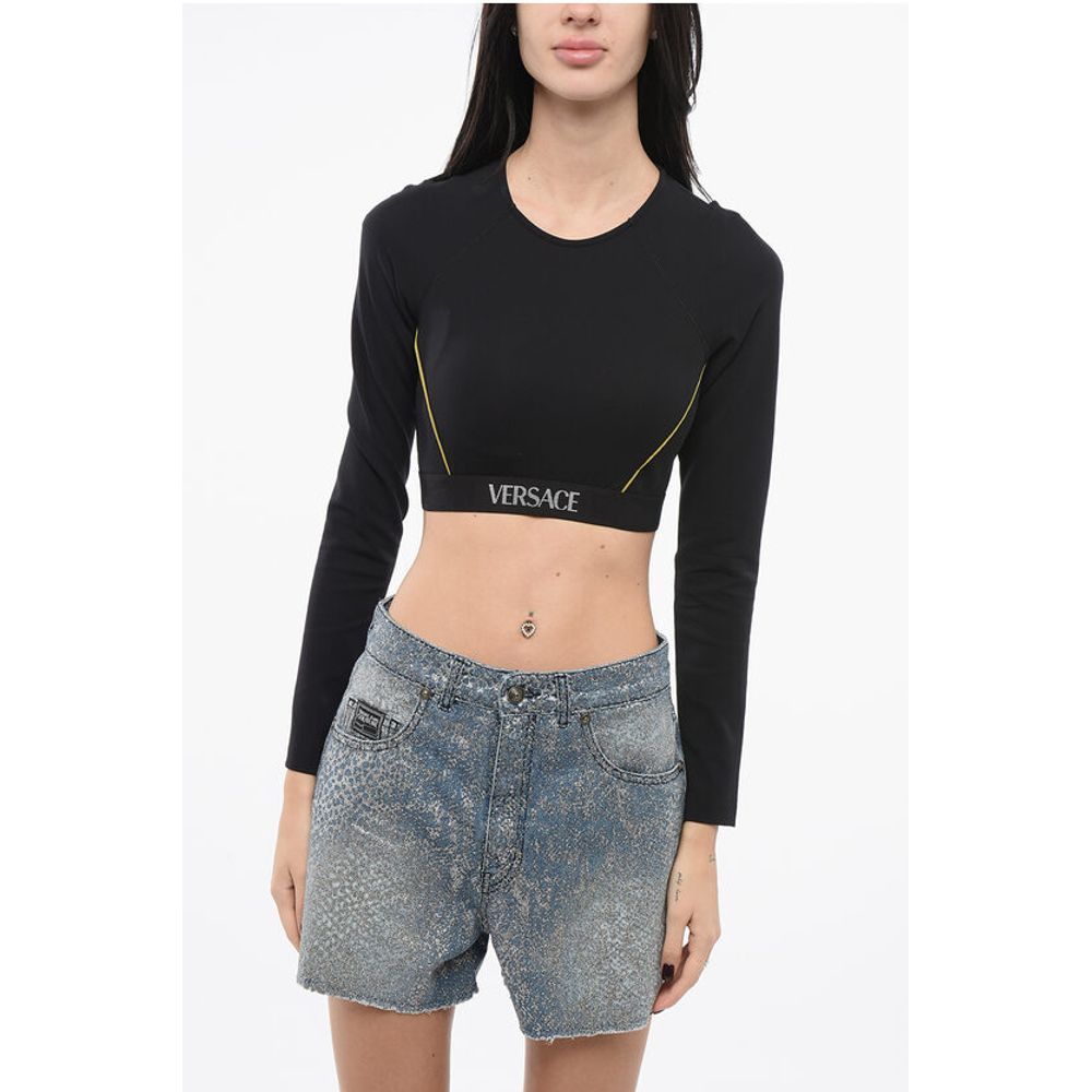 Versace Crop Top mit Logoband