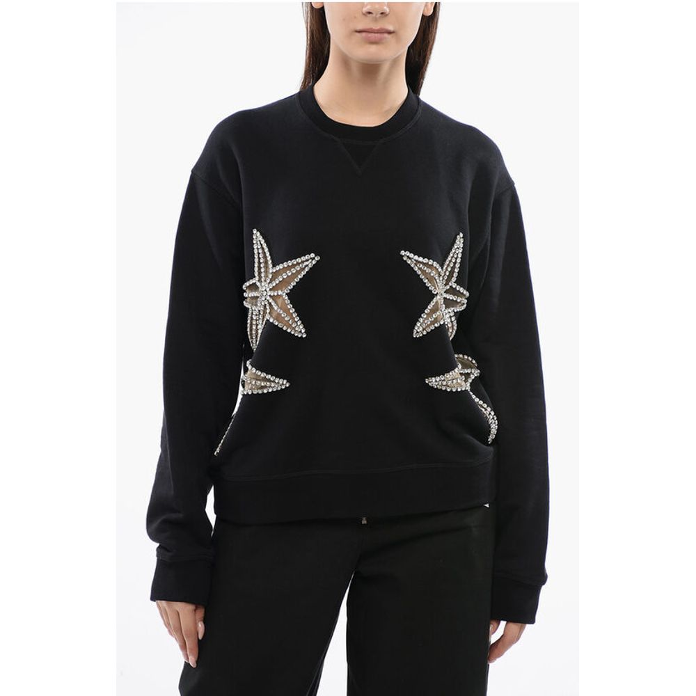 Dsquared² STAR Sweatshirt mit Rundhalsausschnitt und durchsichtigen Einsätzen und Rhein