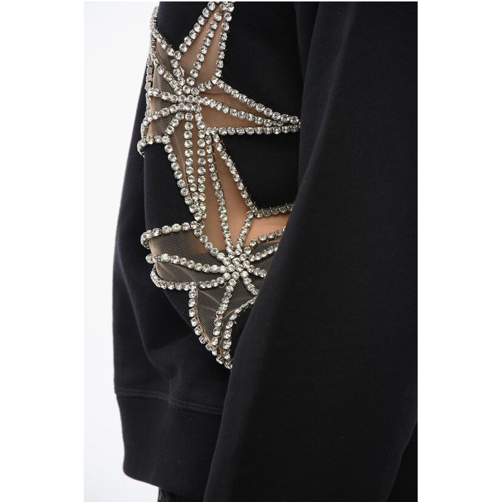 Dsquared² STAR Sweatshirt mit Rundhalsausschnitt und durchsichtigen Einsätzen und Rhein