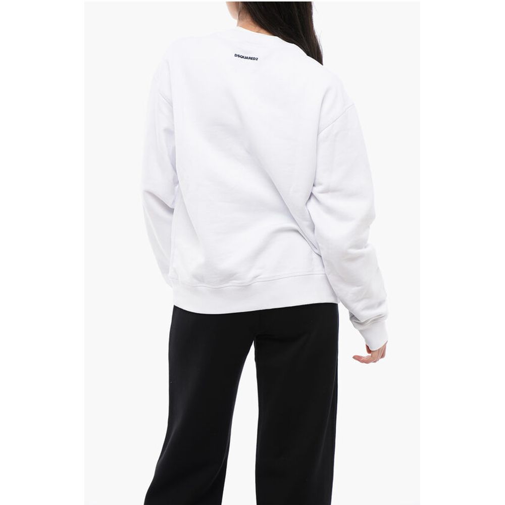 Dsquared² Sweatshirt mit Rundhalsausschnitt aus gebürsteter Baumwolle SPRAY SUNSET