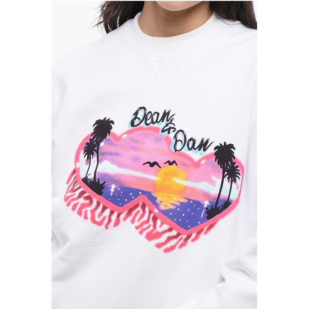 Dsquared² Sweatshirt mit Rundhalsausschnitt aus gebürsteter Baumwolle SPRAY SUNSET