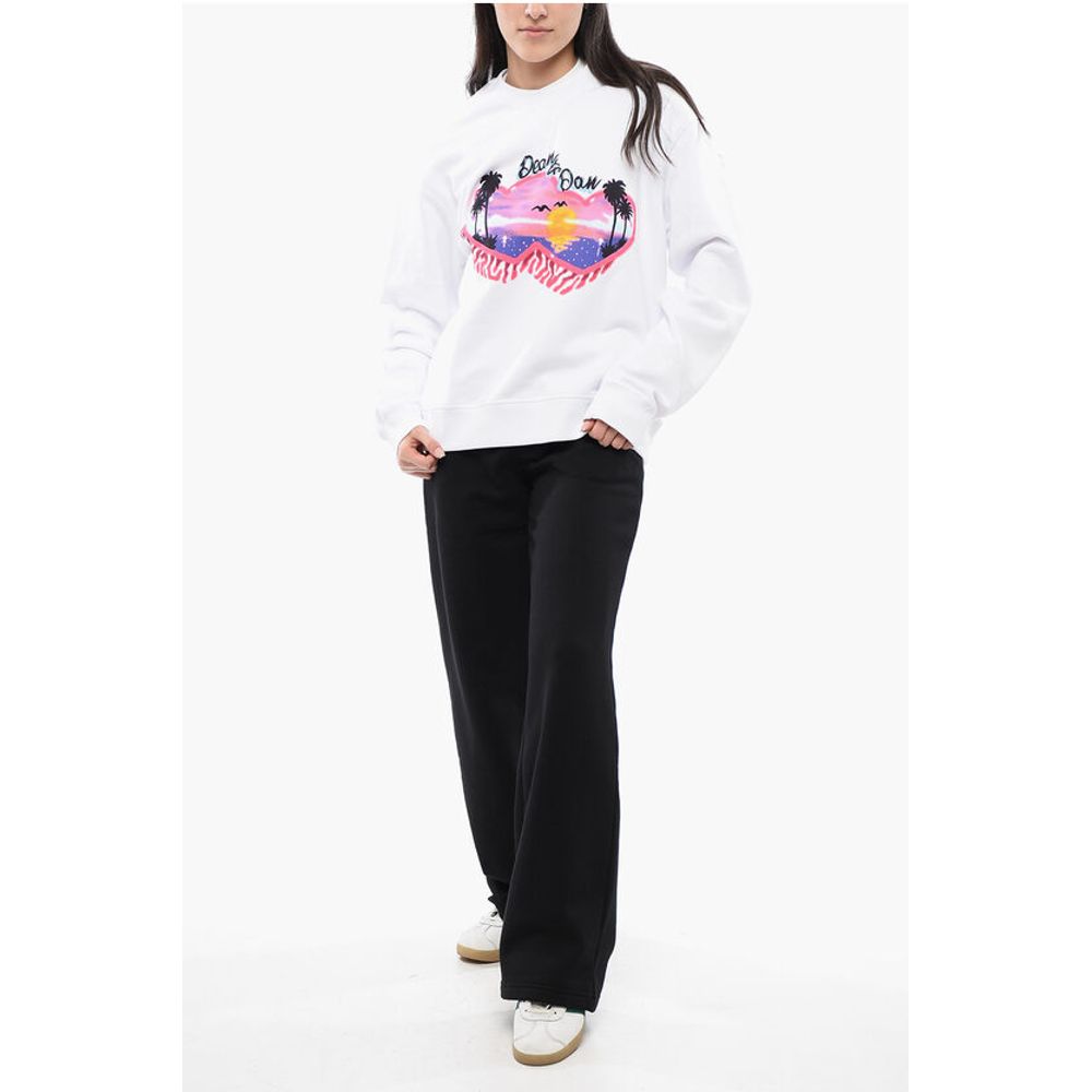 Dsquared² Sweatshirt mit Rundhalsausschnitt aus gebürsteter Baumwolle SPRAY SUNSET