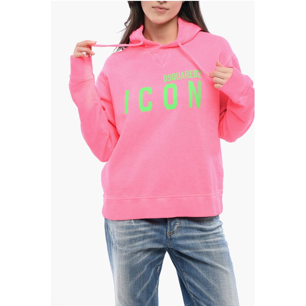 Dsquared² NEON ICON Hoodie aus gebürsteter Baumwolle
