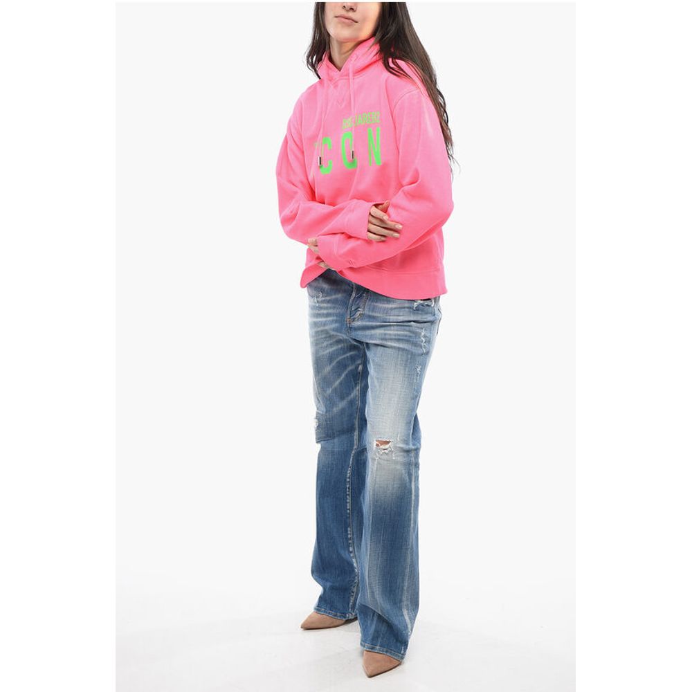 Dsquared² NEON ICON Hoodie aus gebürsteter Baumwolle
