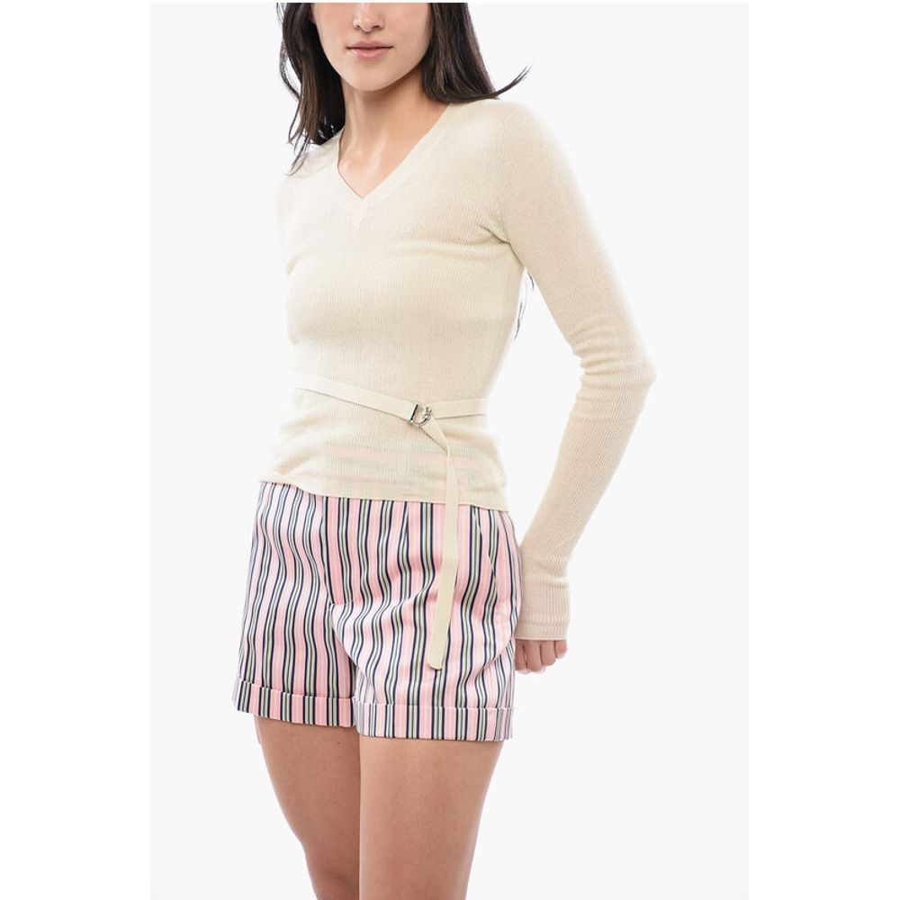 Dsquared² Baumwollpullover mit V-Ausschnitt und Schnürung