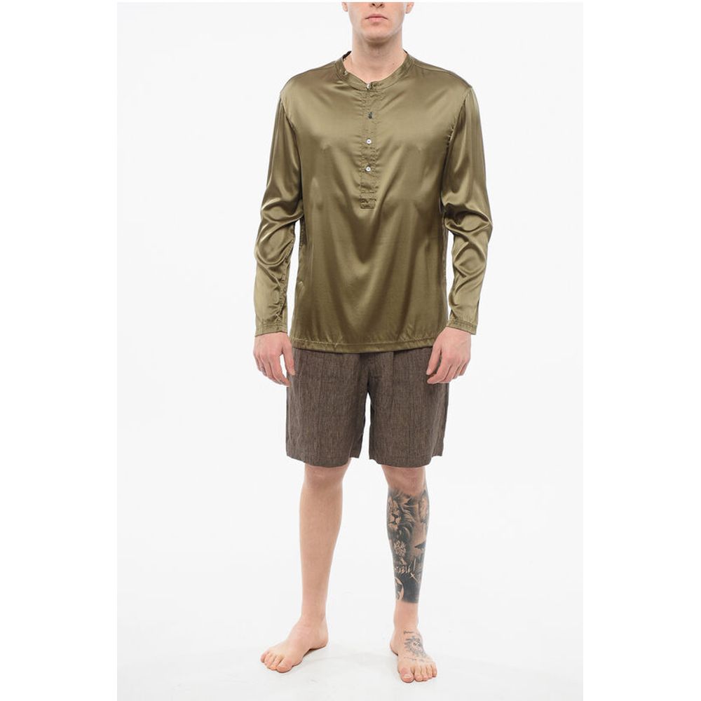 Tom Ford Langärmeliges Pyjama-Oberteil mit Knöpfen