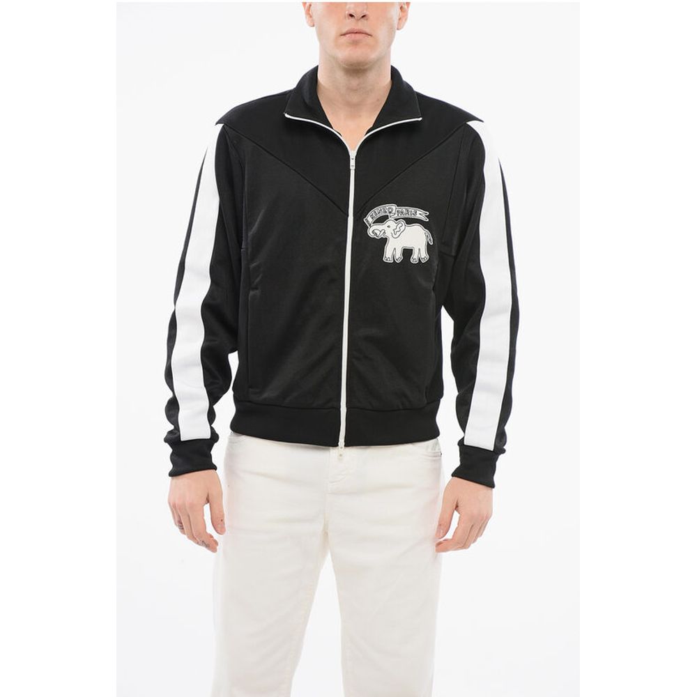 Kenzo ELEPHANT Track-Sweatshirt aus Acetat mit kontrastierendem Seitenband