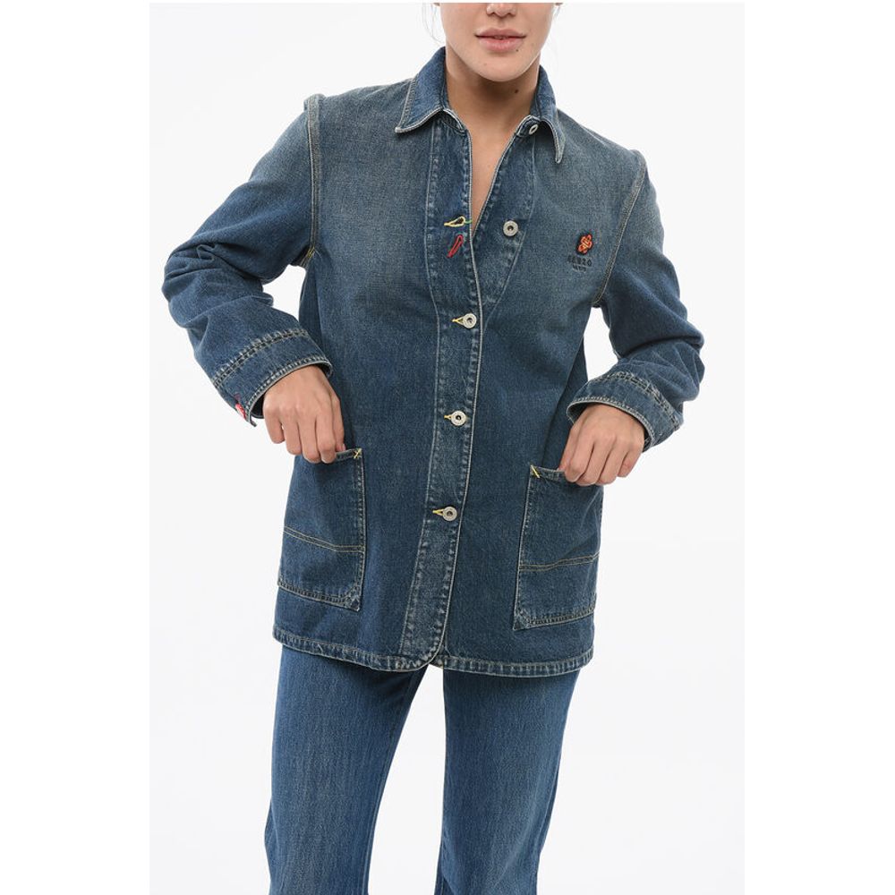 Kenzo Dunkel gewaschene Denim-Jacke
