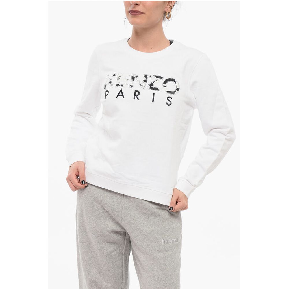 Kenzo Baumwoll-Sweatshirt mit Rundhalsausschnitt und gesticktem Logo
