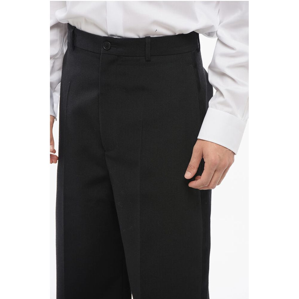 Balenciaga 4-Taschen-Hose aus Wolle mit seitlichen Satinbändern