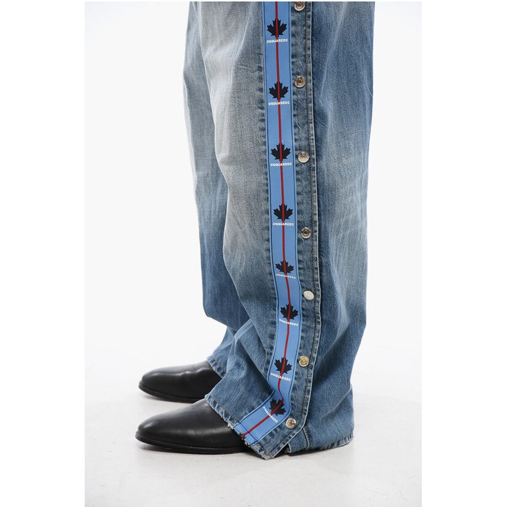 Dsquared² Gerade geschnittene BIG-Jeans mit Logobändern und seitlichen Knöpfen 27