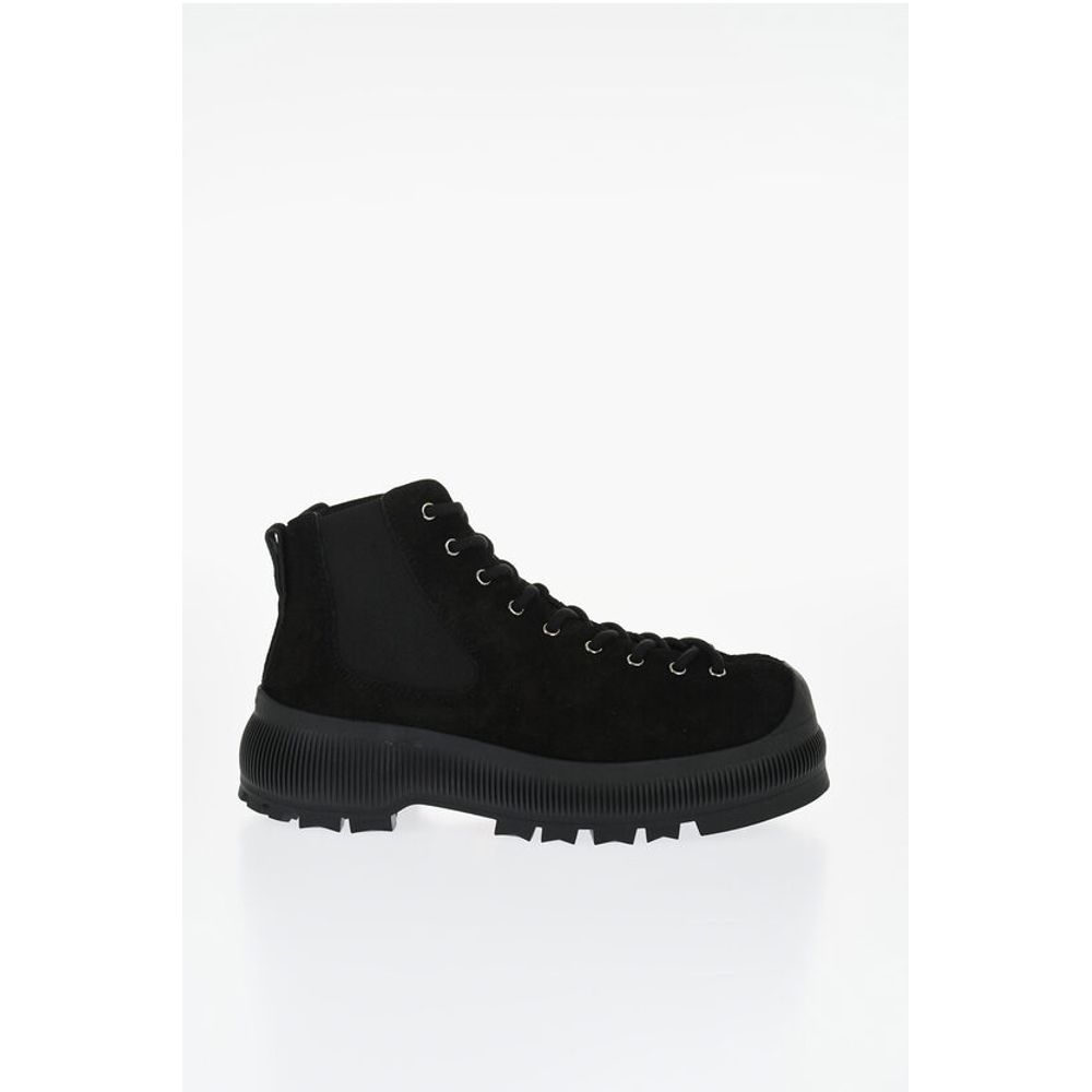 Jil Sander Chelsea-Booties aus Wildleder mit Schnürung und Vibram-Sohle
