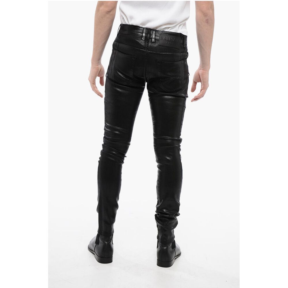 Balmain Beschichtete Baumwolle Slim Fit Biker Denims 14cm