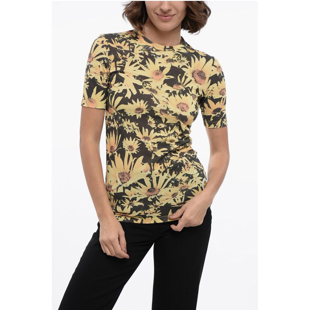 Jil Sander T-Shirt mit Rundhalsausschnitt SUNFLOWER Tech Cotton