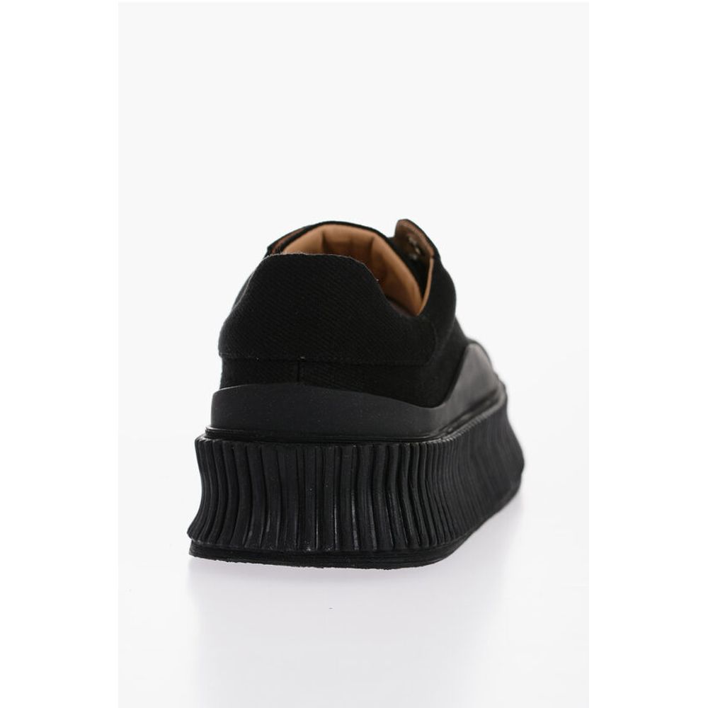 Jil Sander Schnürsenkel-Sneaker aus Canvas mit klobiger Sohle