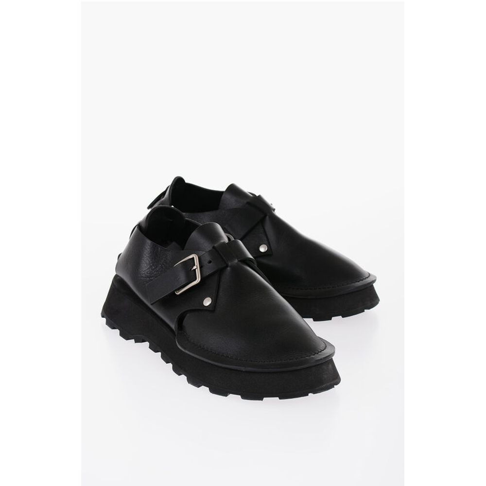 Jil Sander Desert Booties aus Leder mit Schnalle vorne