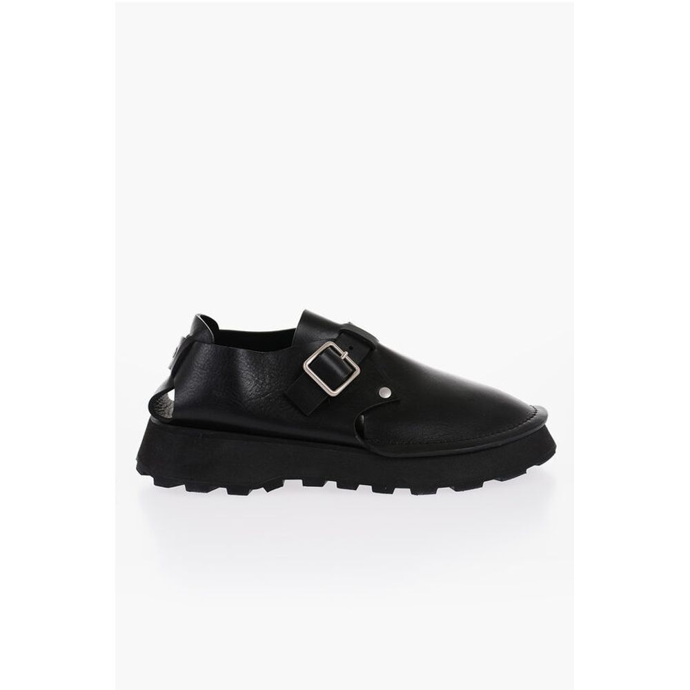 Jil Sander Desert Booties aus Leder mit Schnalle vorne
