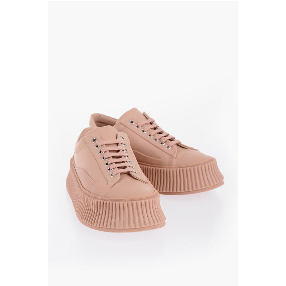 Jil Sander Schnürsenkel-Sneaker aus Canvas mit klobiger Sohle