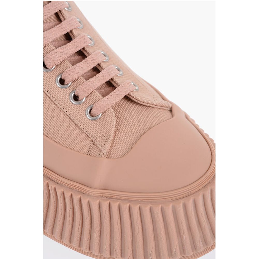 Jil Sander Schnürsenkel-Sneaker aus Canvas mit klobiger Sohle