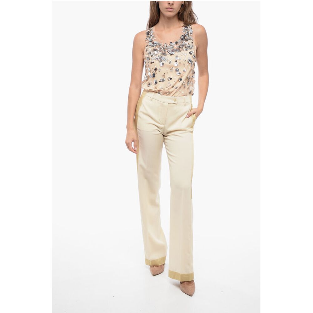 Moschino COUTURE Tailoring-Hose aus Schurwolle mit kontrastierenden Details
