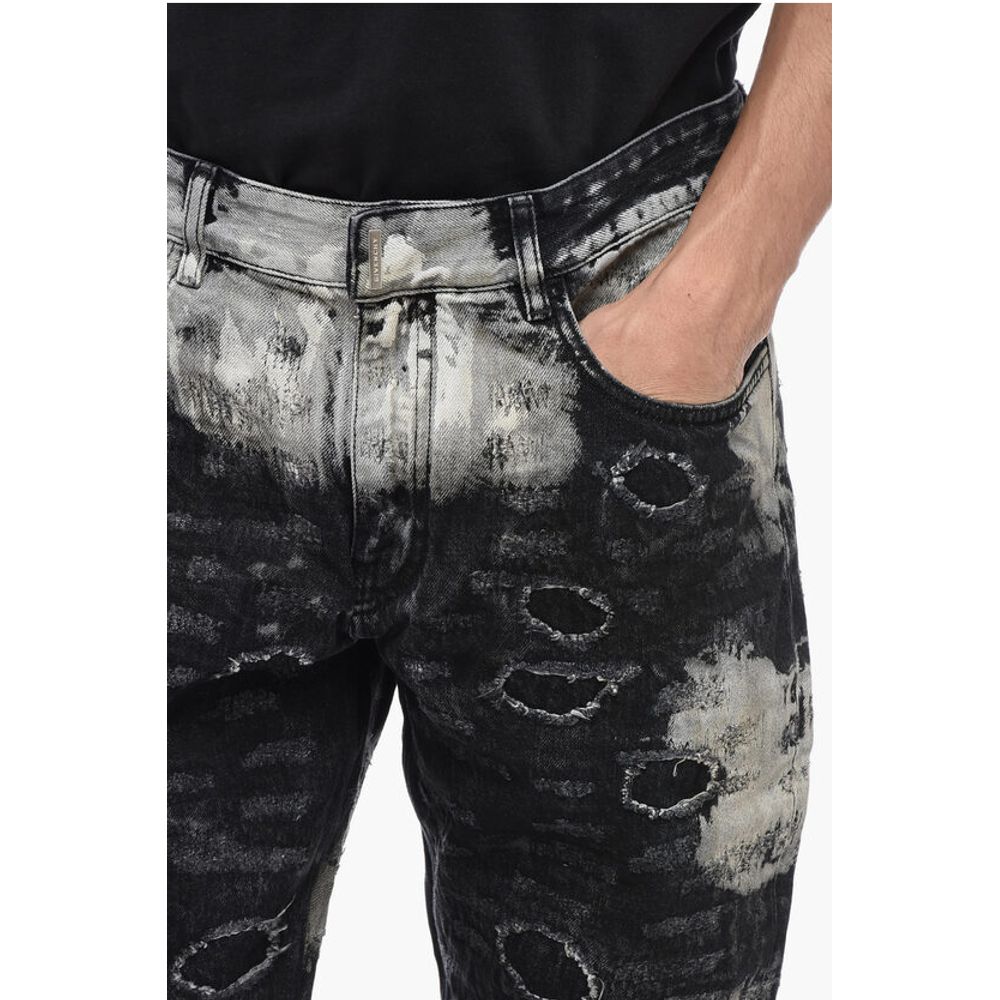 Givenchy Distressed Cotton Half-Coated Lived-in Denims 17cm