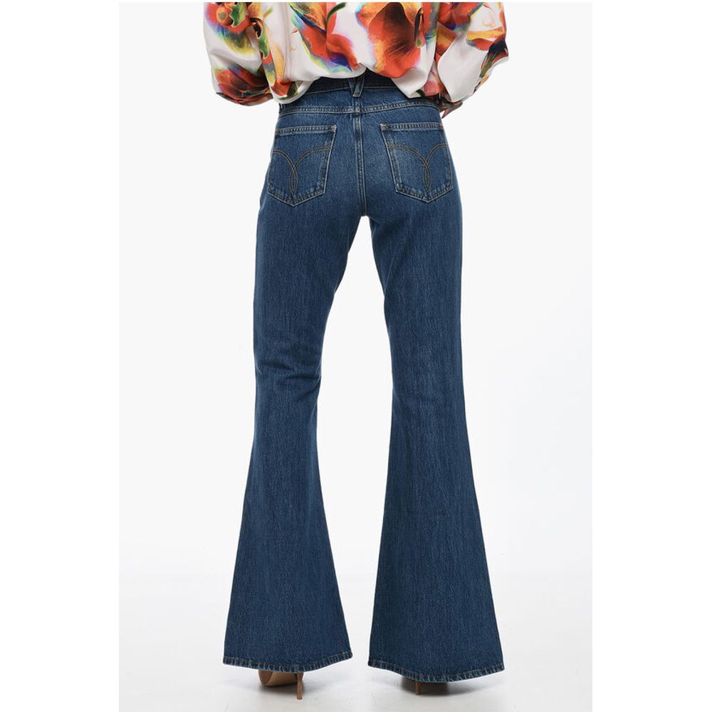 Versace Baumwoll-Bootcut-Denims mit Logo-Mieder 32cm