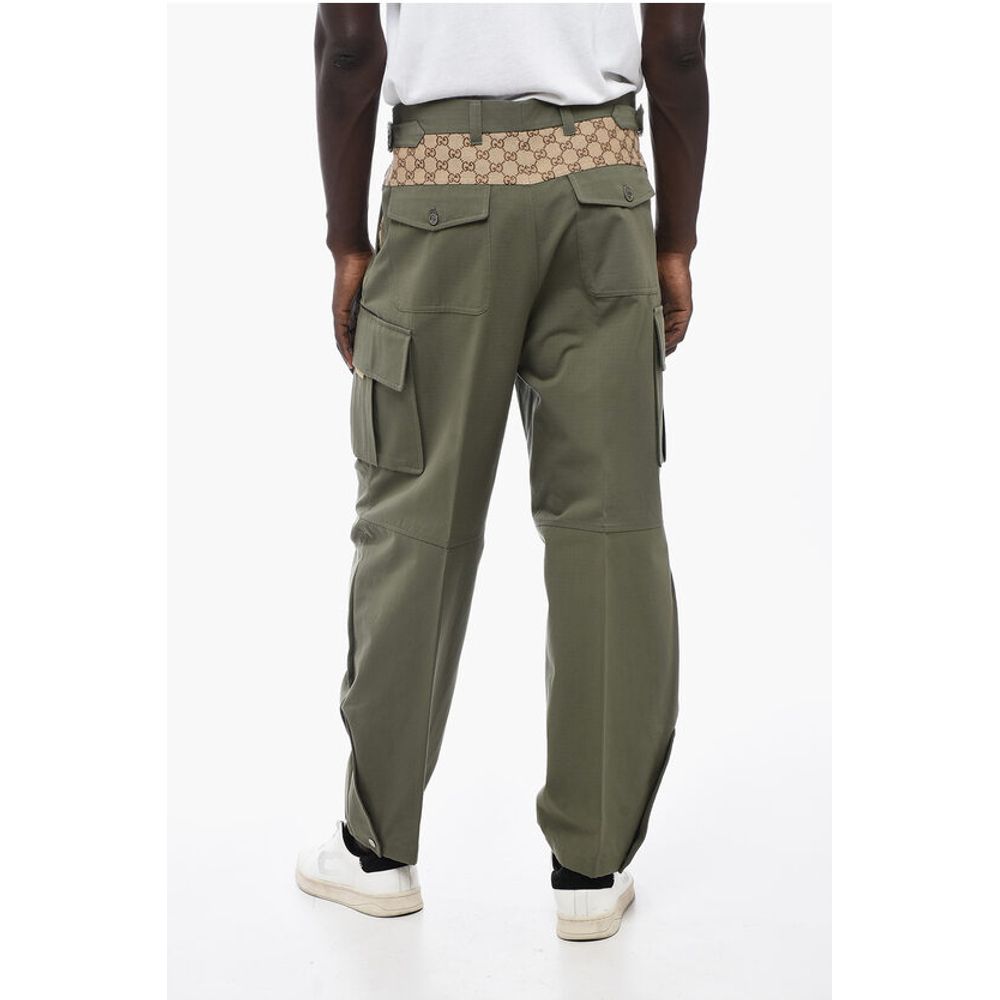 Gucci Cargo-Hose aus Baumwoll-Ripstop mit Monogramm-Stoffeinsätzen