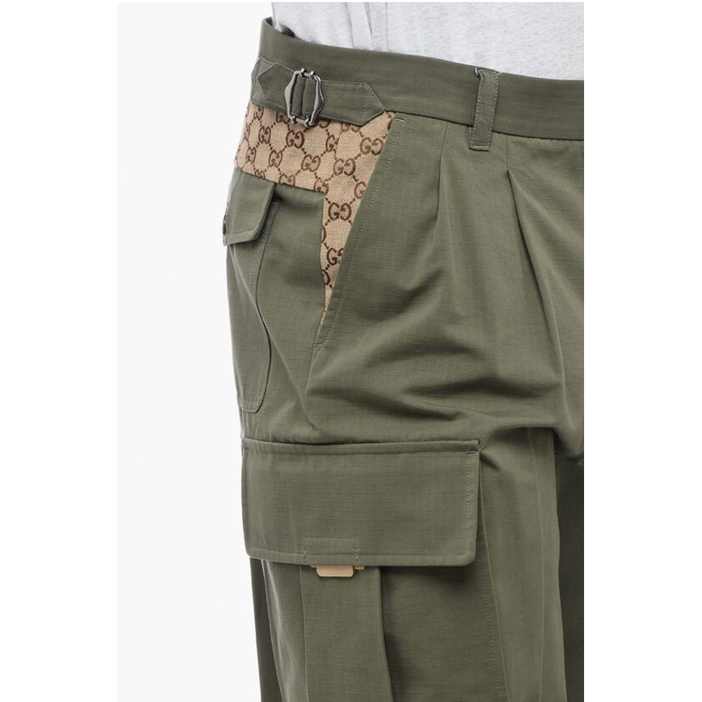 Gucci Cargo-Hose aus Baumwoll-Ripstop mit Monogramm-Stoffeinsätzen