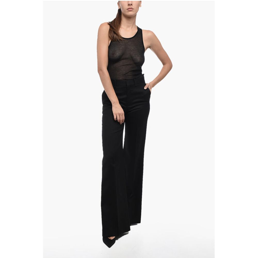 Chloé Hose aus Wolle mit hoher Taille und Schlaghose