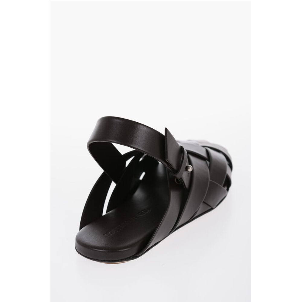 Bottega Veneta SLIPPER ALFIE Slingback-Sandalen aus Leder mit gewebtem Motiv