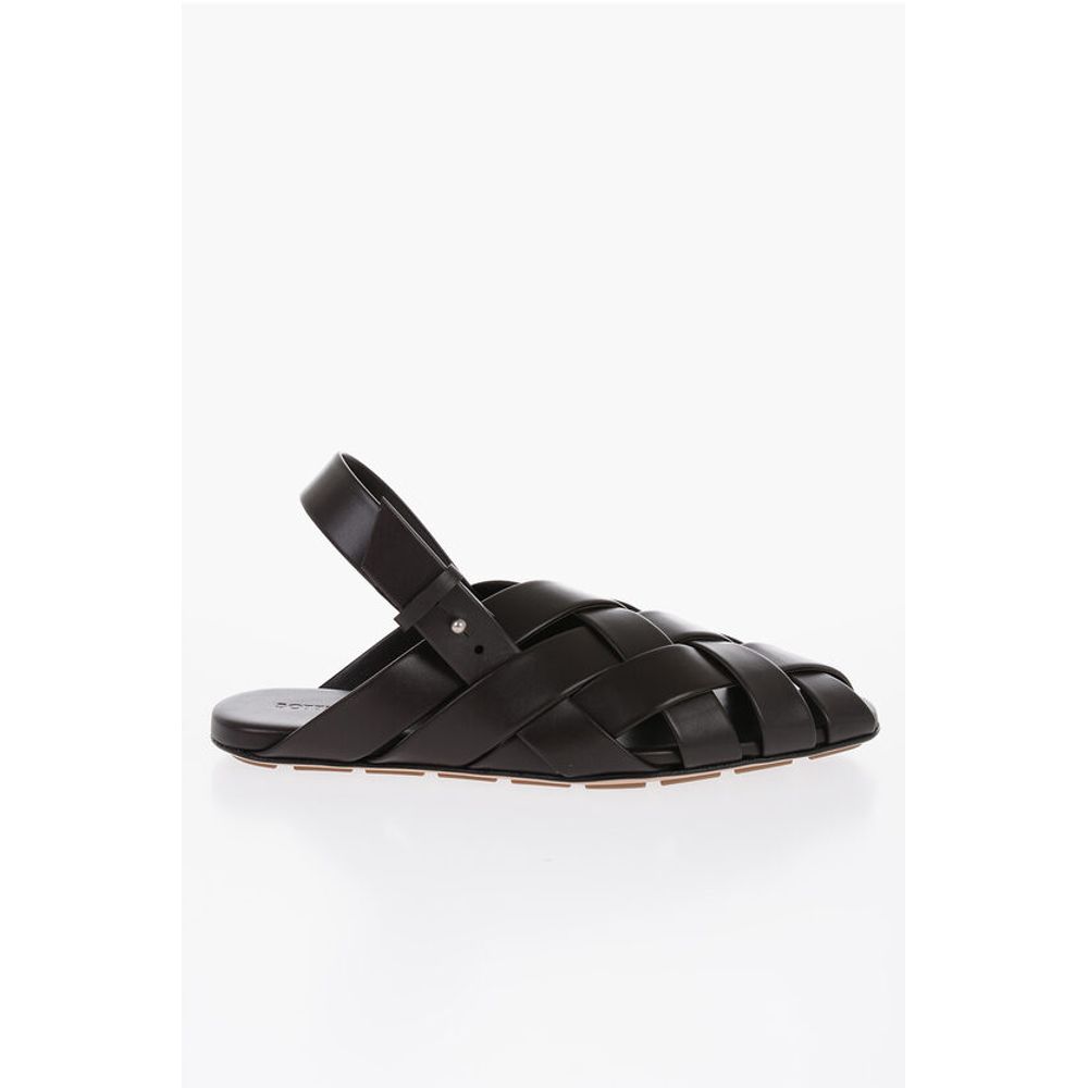 Bottega Veneta SLIPPER ALFIE Slingback-Sandalen aus Leder mit gewebtem Motiv