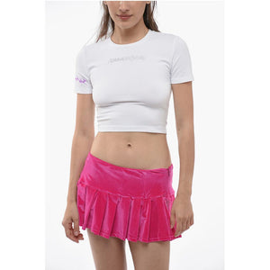 Adriana Hot Couture Strass-Logo T-Shirt mit Rundhalsausschnitt