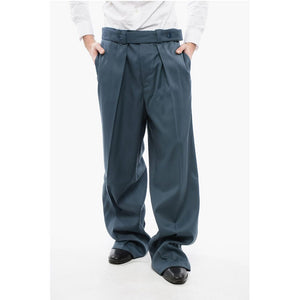 Jil Sander Schurwollhose mit geradem Bein und Gürtel