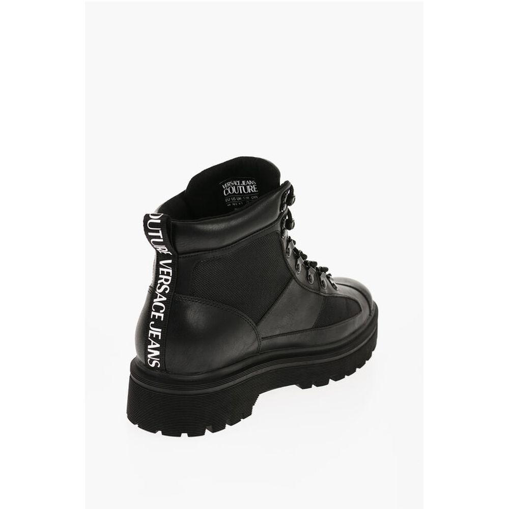 Versace JEANS COUTURE Leder und Stoff SYRIUS Kampfstiefel mit Co