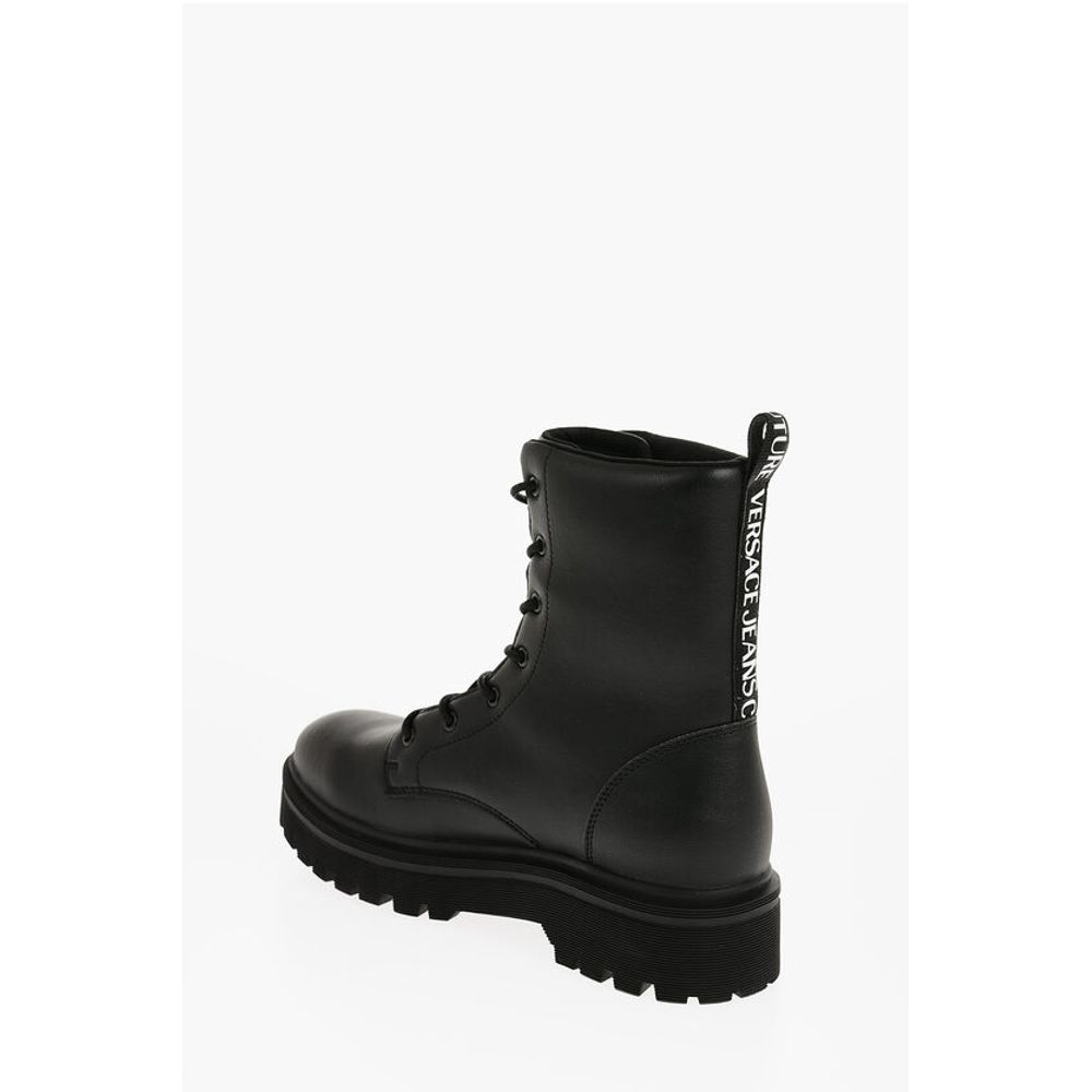 Versace JEANS COUTURE Leder SYRIUS Kampfstiefel mit kontrastierendem P
