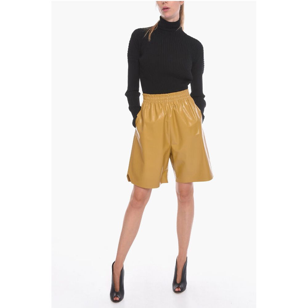 Bottega Veneta Leder SHINY Gaucho Shorts