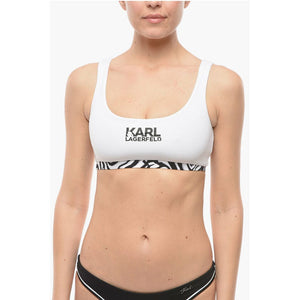 Karl Lagerfeld Bikini-Oberteil mit Ausschnitt und Animal-Detail