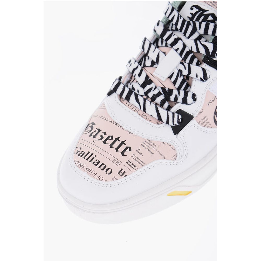 John Galliano Bedruckte Low-Top-Sneakers aus Kunstleder