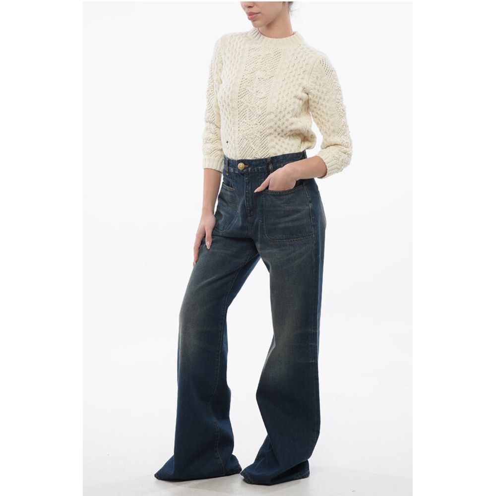 Balmain 4-Pocket Denims in ausgestellter Passform mit Schmuckknopf